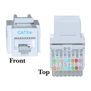 White CAT5E RJ45 H Style 110 Type Keystone Jack