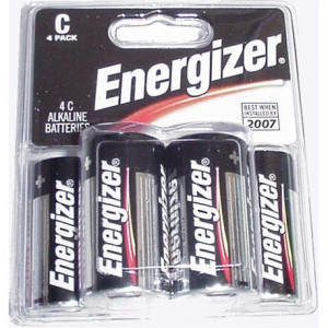 C Size 4 PACK 1.5 Volts Energizer Alkaline Battery, Replaces all "C" Size Batteries