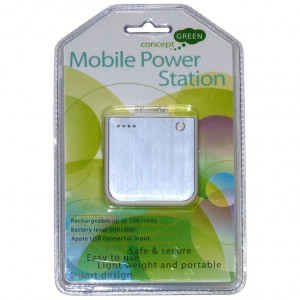 Silver Concept Green Mobile Power Station for iPhone / iPod