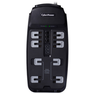 CyberPower CSP806T 8-Outlets Professional Surge Protection, 2250 Joules, w/ EMI/RFI Noise Filters.