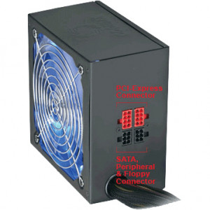 Black CoolMax CUL Series 850W ATX 12V V2.3 Computer Power Supply CUL-850B