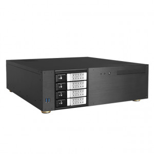 iStarUSA D-340HN-DT-SILVER 3U Compact 4x3.5in Bay Trayless Hotswap microATX Desktop Chassis