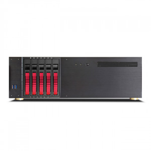 iStarUSA D-350HB-DT-RED 3U Compact 5x3.5in Bay Hotswap microATX Desktop Chassis