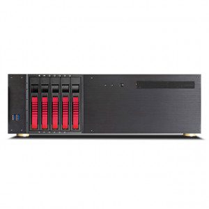 iStarUSA D-350HB-T-RED 3U Compact 5x3.5in Bay Hotswap microATX Desktop Chassis