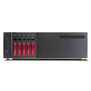 iStarUSA D-350HB-T-RED 3U Compact 5x3.5in Bay Hotswap microATX Desktop Chassis