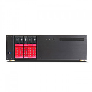 iStarUSA D-350HN-DT-RED 3U Compact 5x3.5in Bay Trayless Hotswap microATX Desktop Chassis