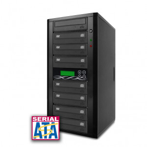 Black ILY SpartanPro SATA 1 to 7 CD/DVD Duplicator System D07-SSPPRO, w/24x Asus drives, 500GB HDD +