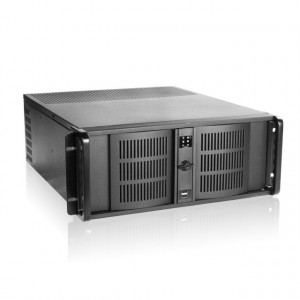 Black iStarUSA 4U 14 Slots Industrial PC Rackmount Chassis D-414, 4 x 5.25-in Bays, Patented Aluminu