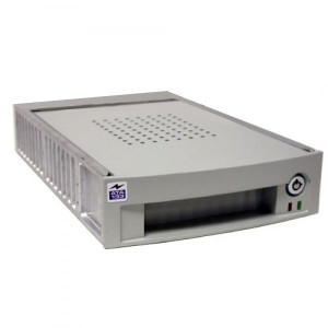 AMS Comet DK-130SA SATA-to-Parallel ATA Mobile Rack. Aluminum, silver, White box