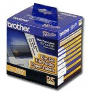 Brother Die Cut File Folder Paper Label, for Brother P-touch QL-1050, QL-1050N, QL-1060N, QL-500, QL-550, QL-570, QL-570VM, QL-580N and QL-650TD Label Printers, Model: DK1203