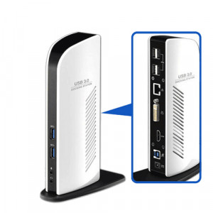 GWC Dual Head Docking Station, w/ USB 3.0, Audio, HDMI, DVI, RJ45 Connectors, Model: DU3200.