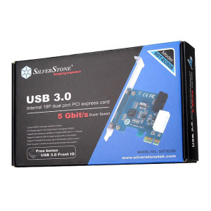 Silver SilverStone PCI Express Card with USB 3.0 Front I/O Bay