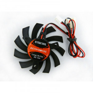 Black EverCool 70mm Single Ball Bearing Fan, 3500RPM, 21.33CFM