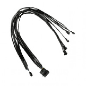 Black EverCool 4pin Molex to 5 x 4pin PWM Fan Cable Adapter, P/N: EC-DF001