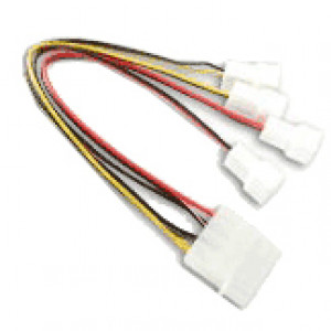 EverCool 4-pin Molex to 4x 3pin Fan Cable Adapter, 15cm, P/N: EC-DF003