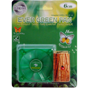 Green EverCool 60mm Silence Case Fan, 2000RPM, 7.54CFM, 3 Pin,  Model: EC-EGF-6