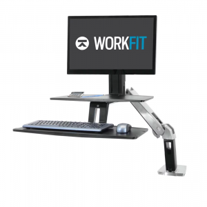 Ergotron WorkFit-A Single HD Workstation with Suspended Keyboard - Black