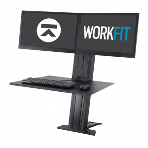 Ergotron WorkFit-SR Dual Monitor Standing Desk Workstation - Black