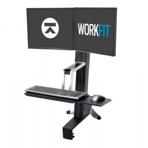 Ergotron WorkFit-S Dual Monitor Standing Desk Workstation - Black