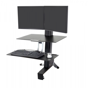 Ergotron WorkFit-S Dual Workstation with Worksurface  - Black