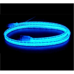 Blue FlexiGlow Illuminated EL Serial ATA Cable 50cm, Retail Box