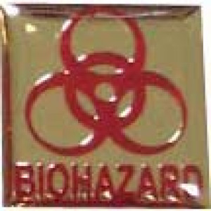 Embossed Copper Case Badges - Biohazard