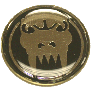 Rounded Embossed Copper Case Badges - Monster Head