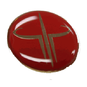 Rounded Embossed Copper Case Badges - Quake III