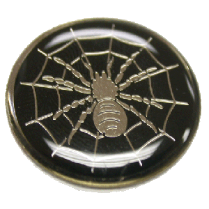 Rounded Embossed Copper Case Badges - Spider