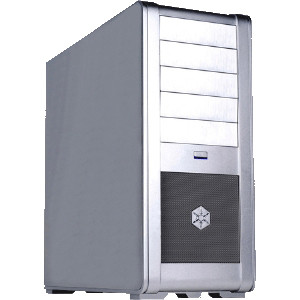 Silver SilverStone Fortress SST-FT01S Aluminum ATX Mid-Tower Uni-body Computer Case, w/ CP05.