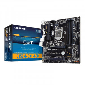 Gigabyte GA-B150M-D3H GSM (rev. 1.0) Socket H4 Micro ATX Motherboard, Intel B150  Chipset, Supports 6th Gen Intel Core i7/i5/i3 LGA1151 CPUs, Dual DDR4 2133, SATA 6Gb/s, Gigabit Ethernet, HDMI, USB3.0 and 7.1ch HD Audio