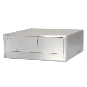 Silver SilverStone Grandia GD01 Aluminum/SECC Desktop/HTPC Case, w/ Multimedia, Card Reader and 80mm