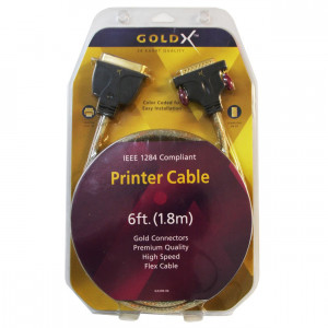 6 Foot IEEE 1284 GoldX Printer Cable.