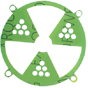 Green Acrylic Radiation Laser Cut 80mm Case Fan Grill