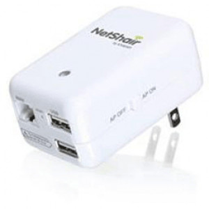 Iogear NetShair Link Portable Wireless Router with USB Media Hub, up to 150Mbps