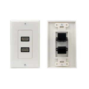 White / Beige 2 Port HDMI Wall Plate