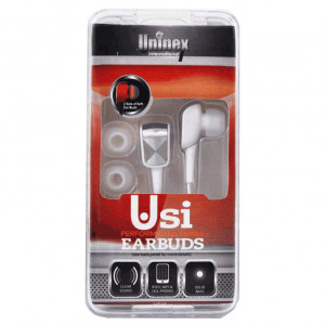 Uninex HE18 USI Performance Series Earbuds HE18WH, for iPod, MP3 and Cell Phones, Color: White
