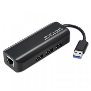 GWC HE3130 USB 3.0 3-port Hub With Gigabit Ethernet Adapter