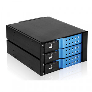 iStarUSA 2 x 5.25" to 3 x 3.5"SAS/SATA 6 Gb/s Trayless Hot-Swap Cage Blue