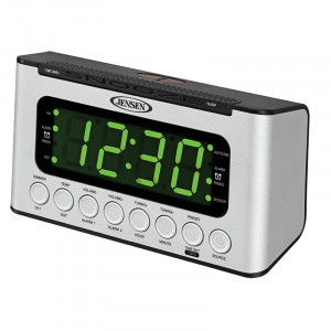 Spectra Jensen JCR-231 Digital AM/FM Dual Alarm Clock Radio with Wave Sensor