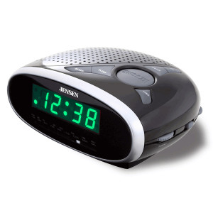 Spectra Jensen AM/FM Alarm Clock Radio, 0.6in Green LED Display, Model: JCR-175.