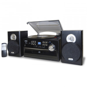 Spectra Jensen 3-Speed Stereo Turntable with CD System, Cassette and AM/FM Stereo Radio, 2 x 2W RMS,