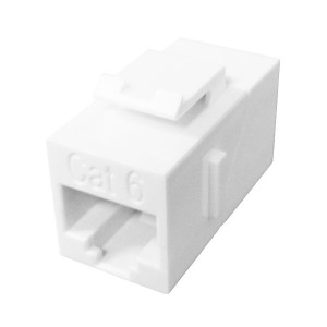 Primus Cable K65-2538-CJ-WH CAT6 Inline Coupler, Unshielded, Snap-In w/Latch, White