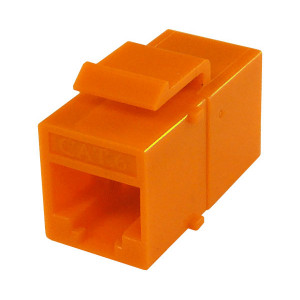 Primus Cable K65-4183-CJ-OR CAT6 Inline Coupler, Unshielded, Snap-In w/Latch, Orange