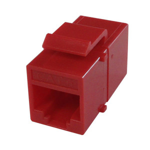 Primus Cable K65-4184-CJ-RD CAT6 Inline Coupler, Unshielded, Snap-In w/Latch, Red