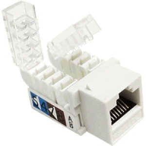 White Cat6 ToolLess RJ45 Keystone Jack