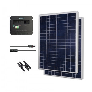 Renogy KIT-BUNDLE200P 200W Polycrystalline Bundle: 2X 100W Polycrystallines Solar Panels + PWM 30A C