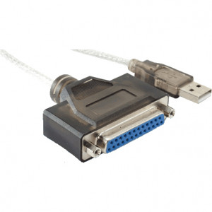 Kingwin 5ft. USB Male to Parallel Converter Female Cable, Model: KWI-DP25.