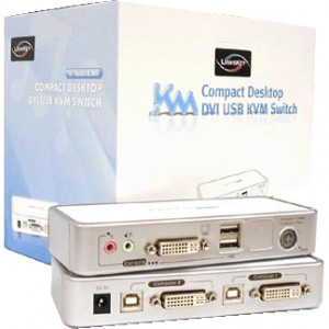 Linkskey 2-Port DVI USB Audio and Mic KVM Switch
