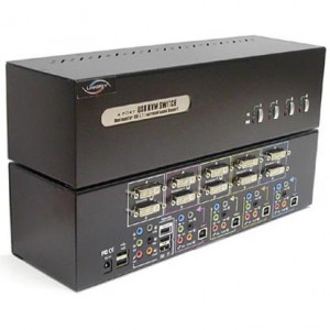 Linkskey 4-Port Dual Monitor DVI/DVI KVM Switch LDV-DM704AUSK